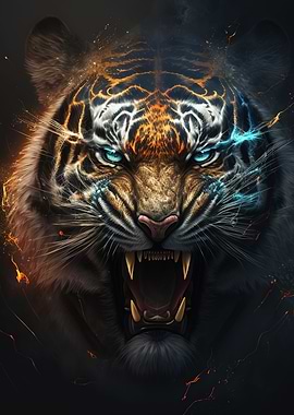 Tiger Roaring Fierce