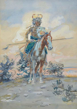 Indian Warrior With Spear