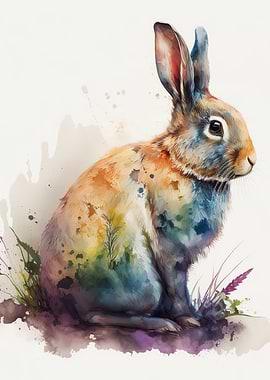 watercolor rabbit
