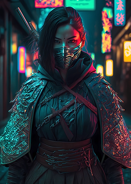 Cyberpunk assassin girl