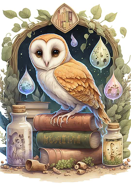 owl standing book