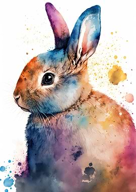 watercolor rabbit