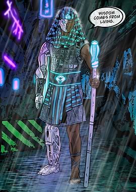 Cyberpunk Egyptian Pharaoh