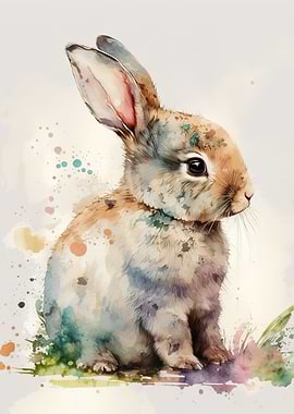 watercolor rabbit