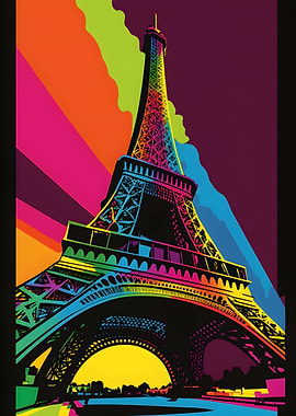 Eiffel Tower Colors PopArt