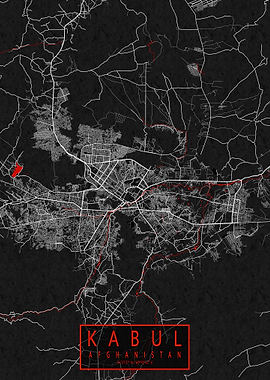 Kabul City Map Oriental