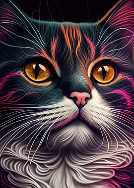 Black Cute Cat Feline