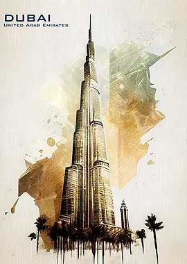 Dubai Skyline Poster Art