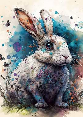 watercolor rabbit