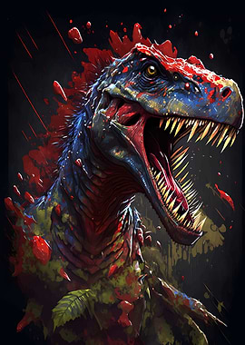 t rex abstract portrait