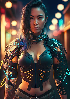 Cyberpunk assassin girl