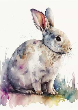watercolor rabbit