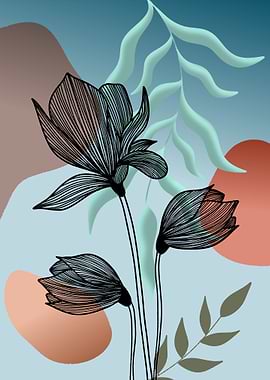 Flower Buds Line Art