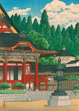 Fudo Temple Meguro Ukiyo E