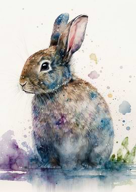 watercolor rabbit