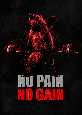No pain no gain gym bear