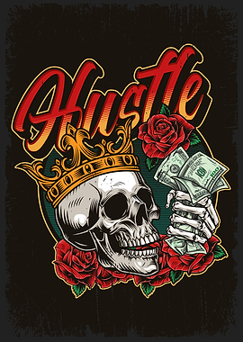 Hustle Hard Skull Money