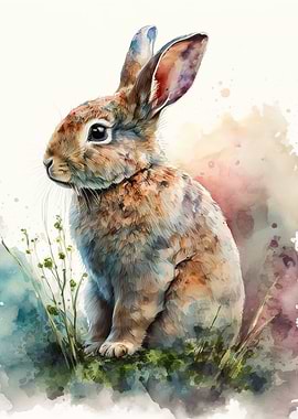 watercolor rabbit