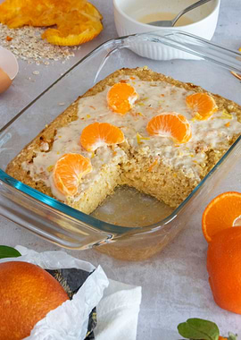 A dish of baked oats