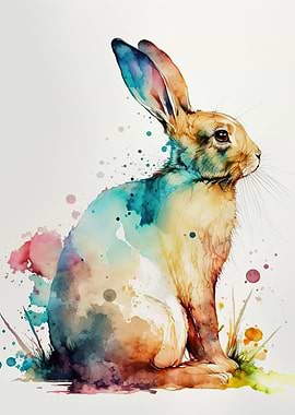 watercolor rabbit