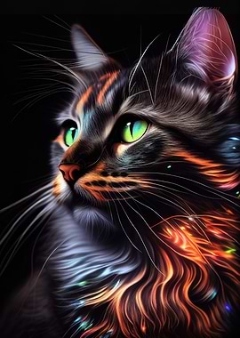 Black Cute Cat Feline