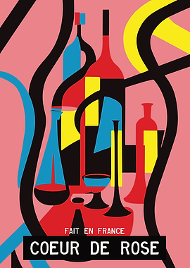 Colorful Wine Poster