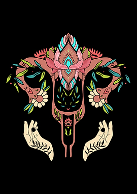 Flower Uterus Womens