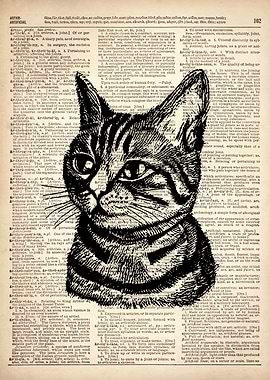 Cat line drawing black