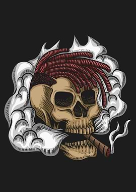 Skull smoking