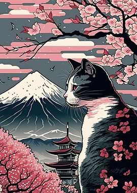 Japanese Cat Mount Fuji