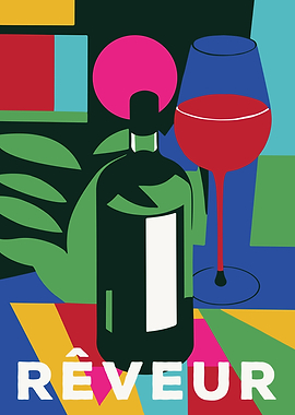 Colorful Wine Poster
