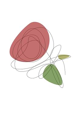 Rose flower line art