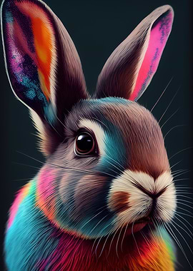 Colorful Rabbit Animals