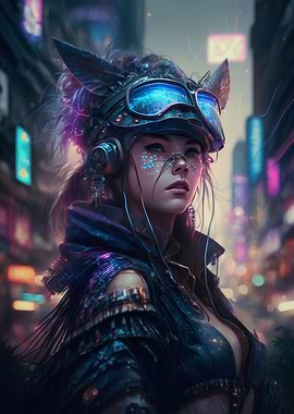 Cyberpank Cute Girl