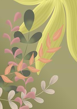 Botanical Leaves Line Art