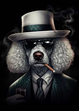 Poodle Dog Gangster Suit
