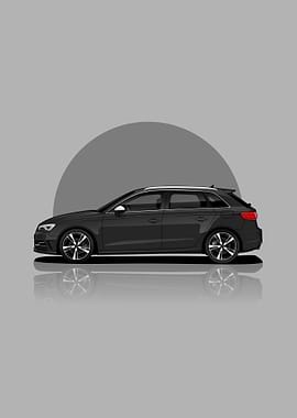 Art Car Black Audi RS3
