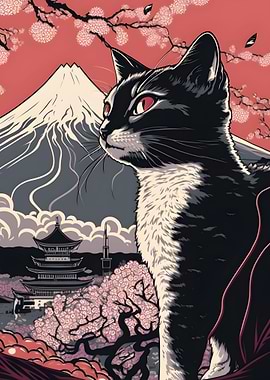 Japanese Cat Mountain Fuji