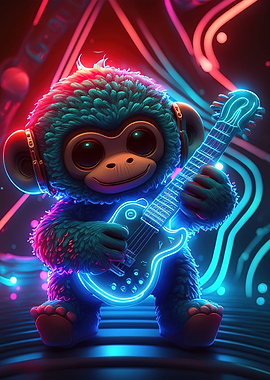 monkey with guitar