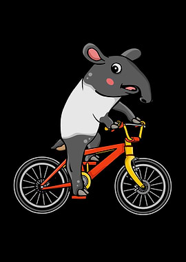 Tapir Riding Bicycle Gift