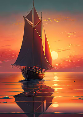 sailboat in a sunset