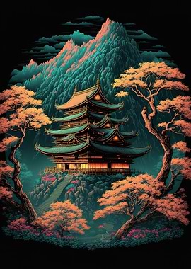 japanese night landscape