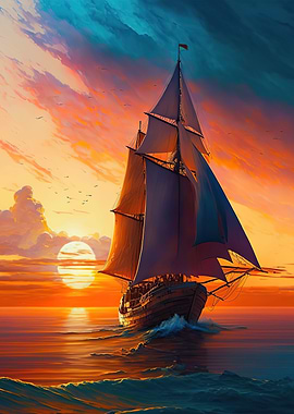 sailboat in a sunset