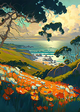 Coastal hills landscape