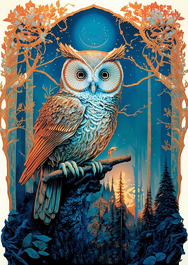 Owl Winter Forest
