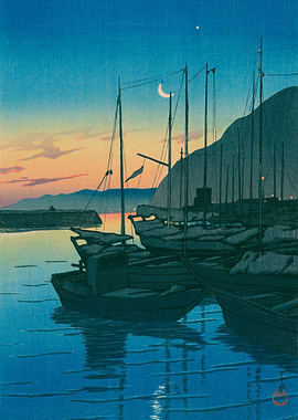 Kawase Hasui Dawn at Beppu