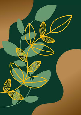 Yellow Leaves Line Art