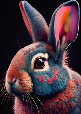 Colorful Rabbit Animals