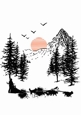 Dog Sledding And mountains