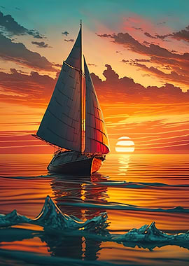 sailboat in a sunset